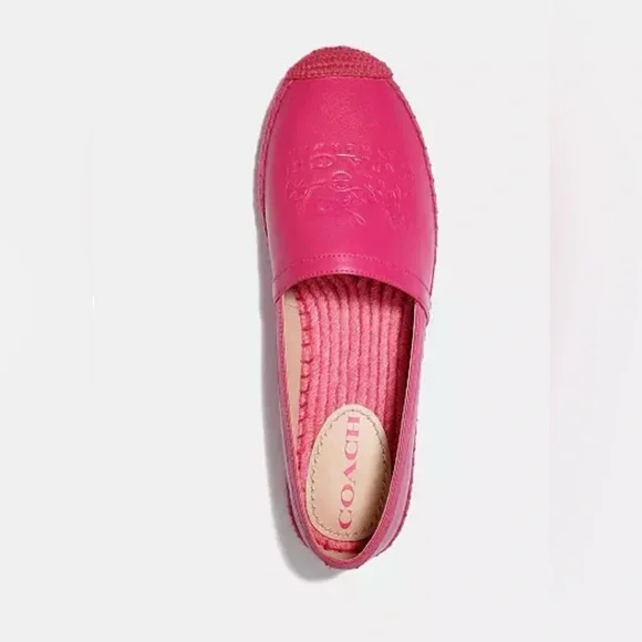 Coach Charlie Espadrille Bold Pink Flats Size 9 - Picture 13 of 16